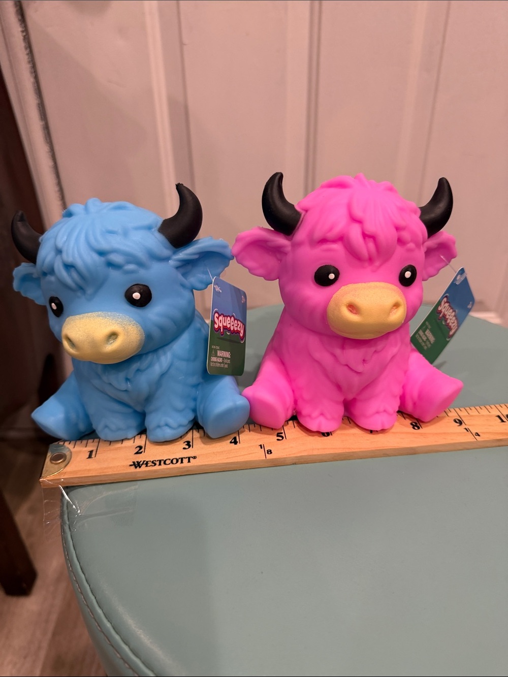 NWT Plush Highland Cow Toy - Pink or blue choose 1